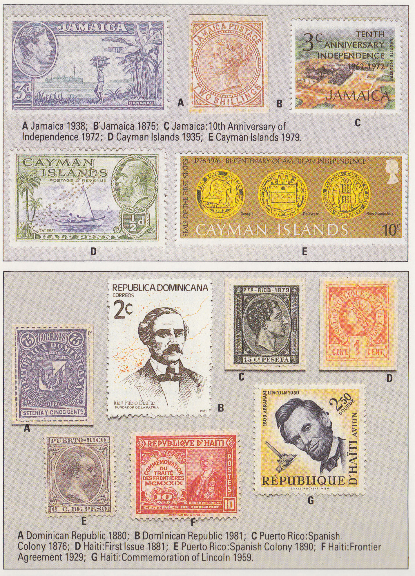 Cayman Islands Dominican Republic stamps