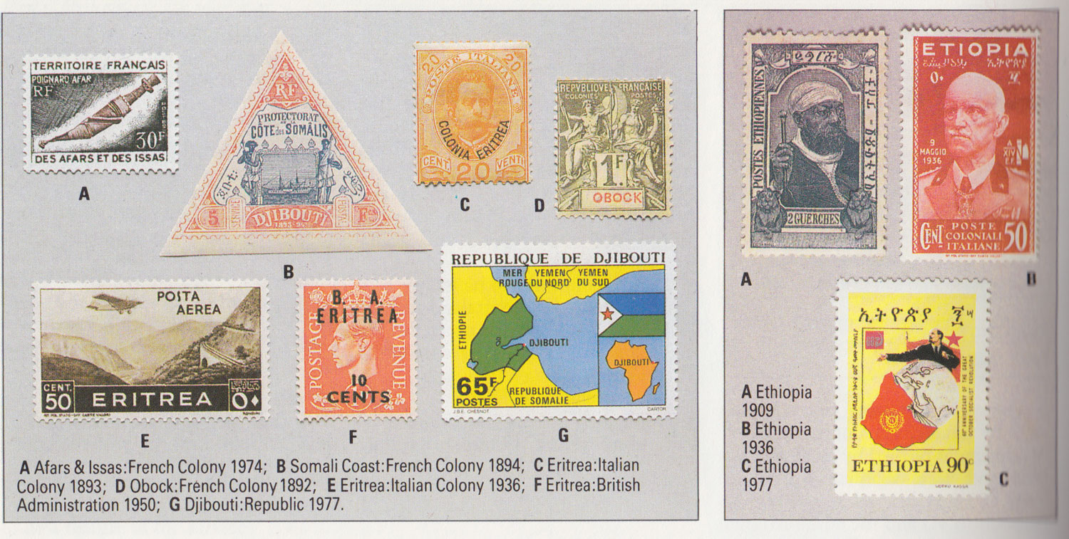 Eritrea Ethiopia British French Colony stamps